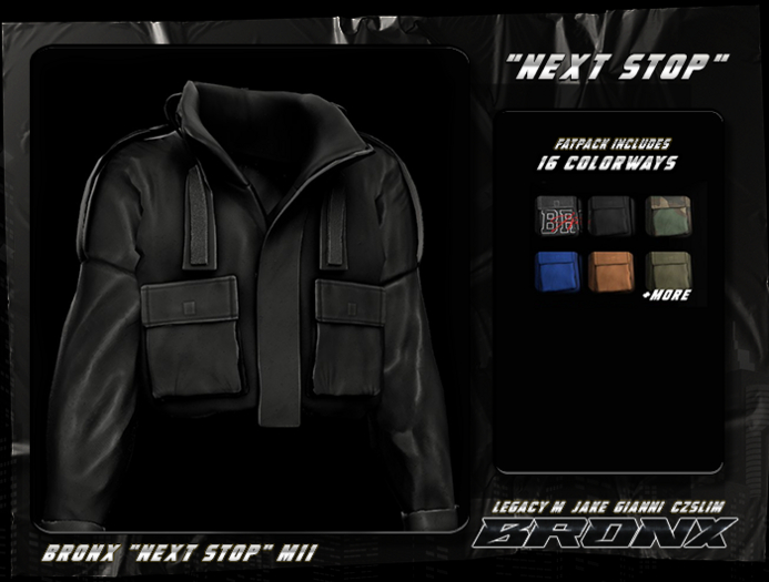 Second Life Marketplace BRONX. "NEXT STOP" M11 JACKET ONYX